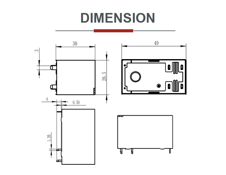 UL/CE/VDE 3mm Contact Gap 40A 277VAC 24VDC Two-Pole PCB PV Power Relay for Solar Inverter